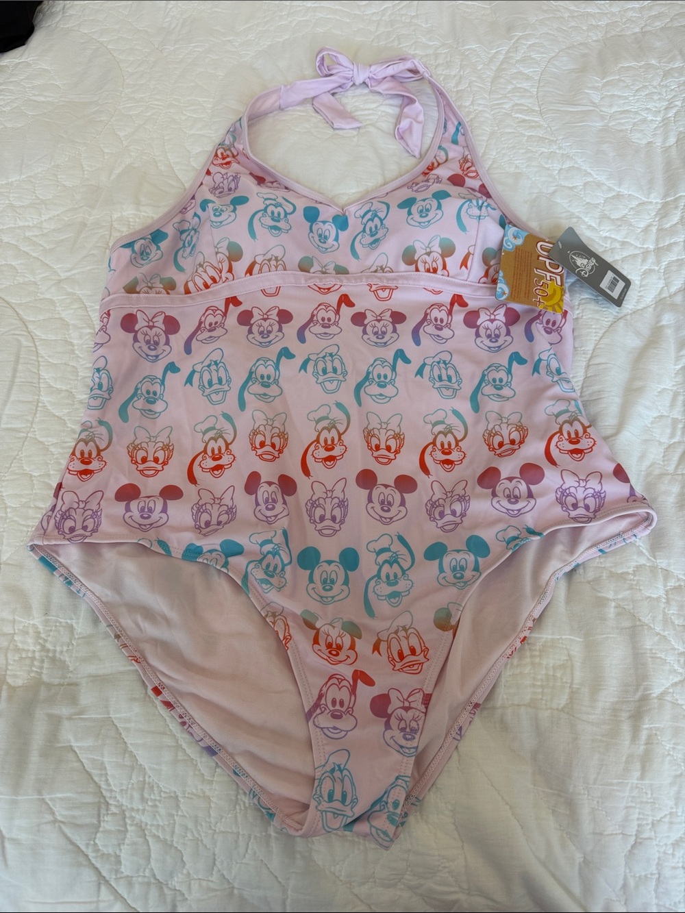 Womens One-Piece Swimsuit with Pastel Disney Character Print